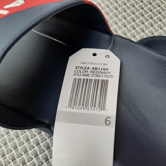 Nautica Spellout Logo Embossed Color Block Pool Slides Sandal Vacation 6 NEW - Picture 8 of 10